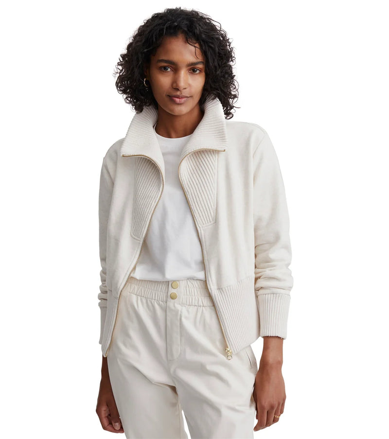 Varley Alisa Zip Through  Ivory Marl