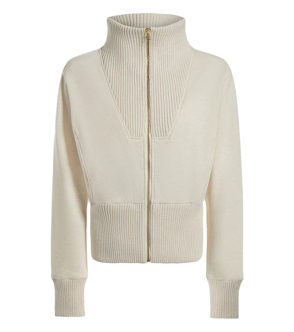 Varley Alisa Zip Through  Ivory Marl