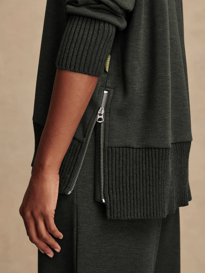 Varley Barker High Neck Sweat - Olive Marl