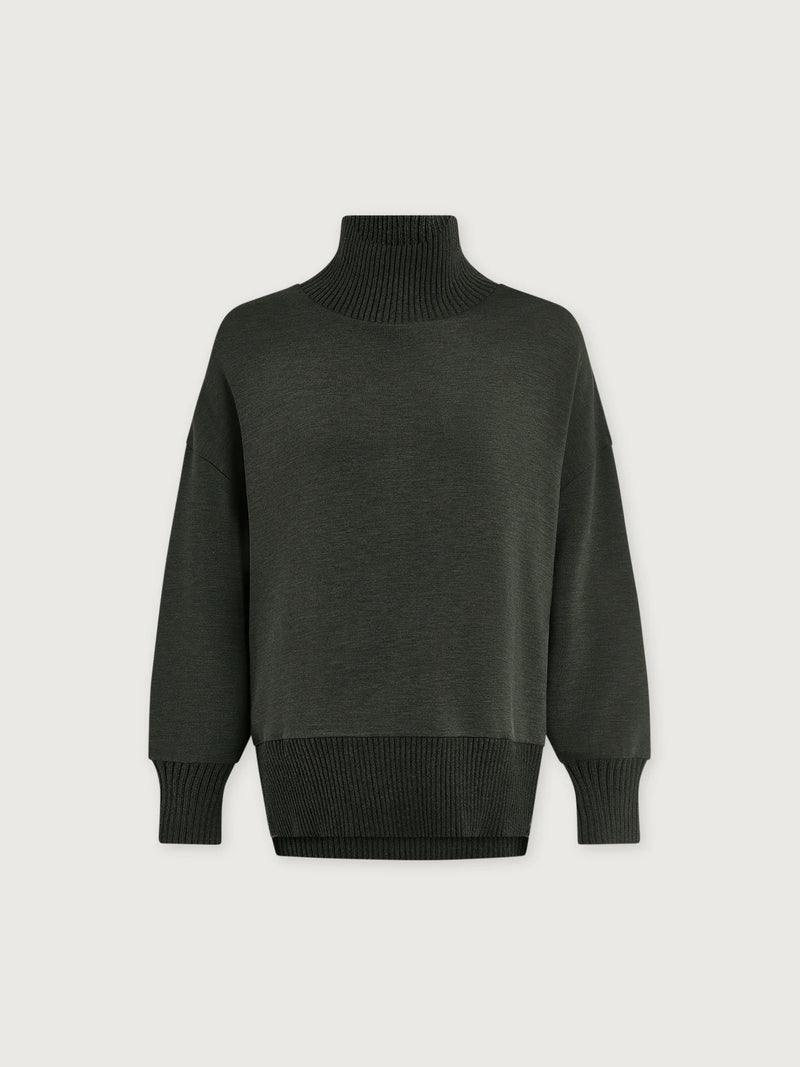 Varley Barker High Neck Sweat - Olive Marl