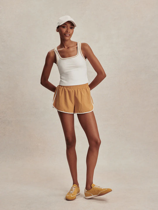 Varley Barney Piped Tank - White / Apple Cinnamon