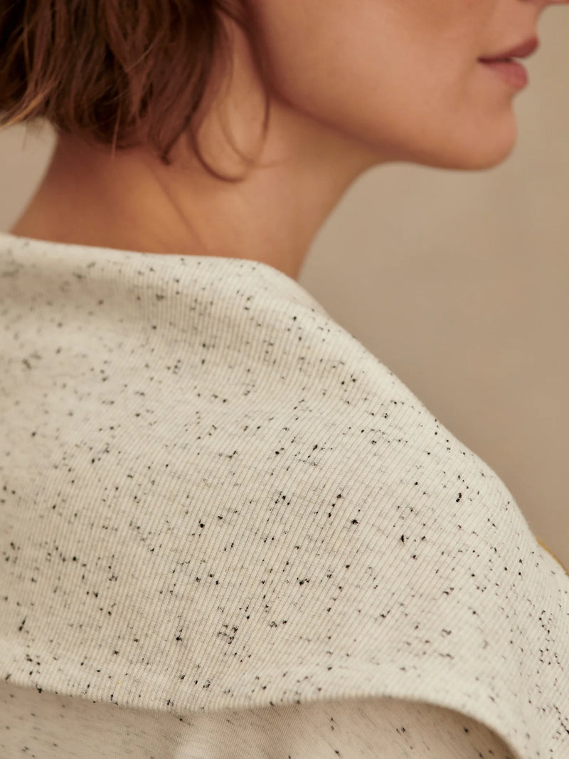 Varley Catherine Half Zip Sweat - Ivory Marl Fleck