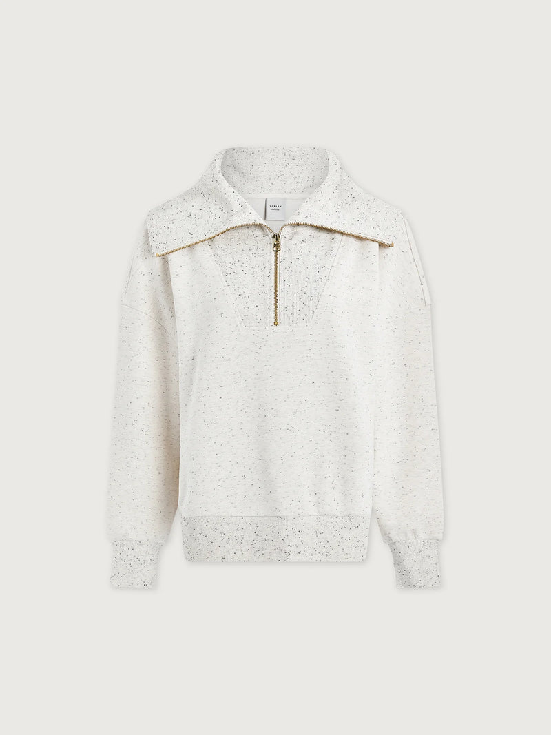 Varley Catherine Half Zip Sweat - Ivory Marl Fleck