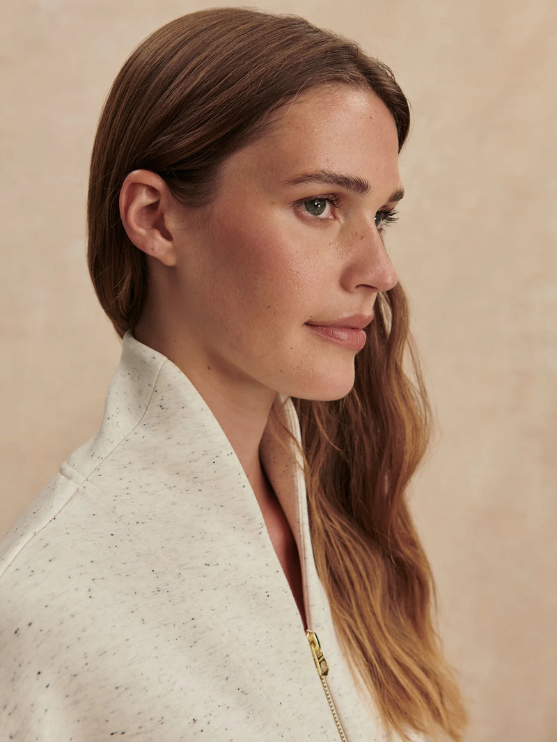 Varley Davidson Sweat - Ivory Marl Fleck