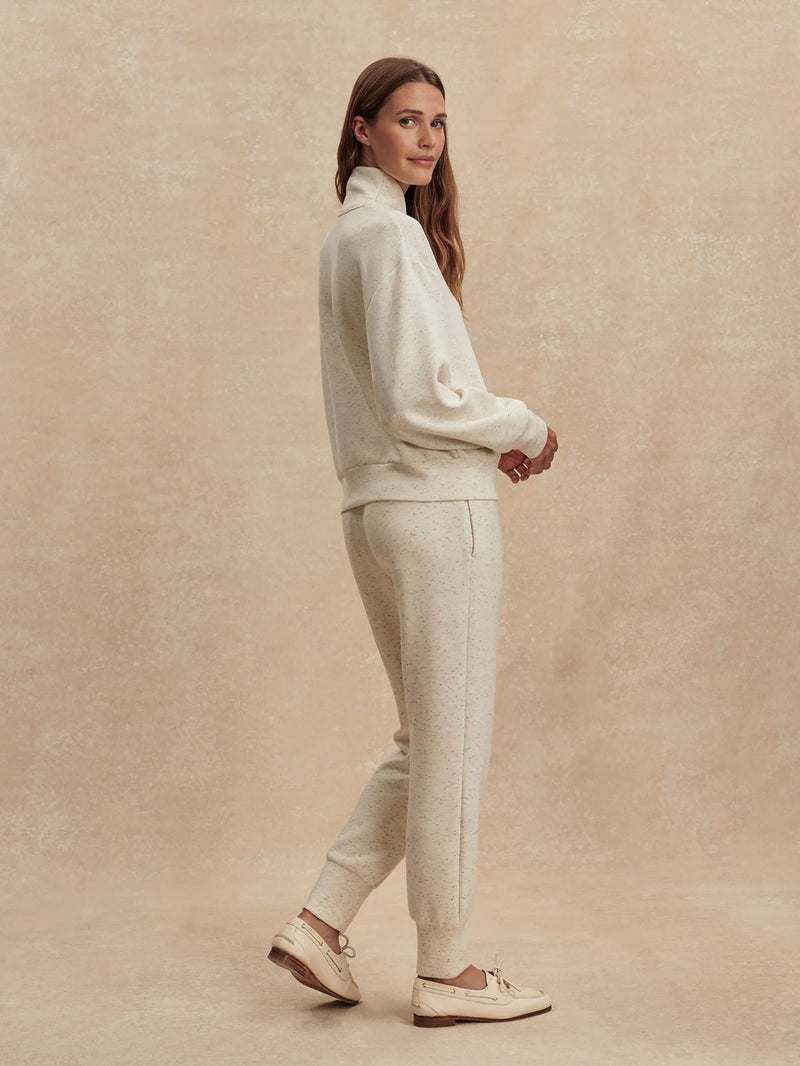 Varley Davidson Sweat - Ivory Marl Fleck