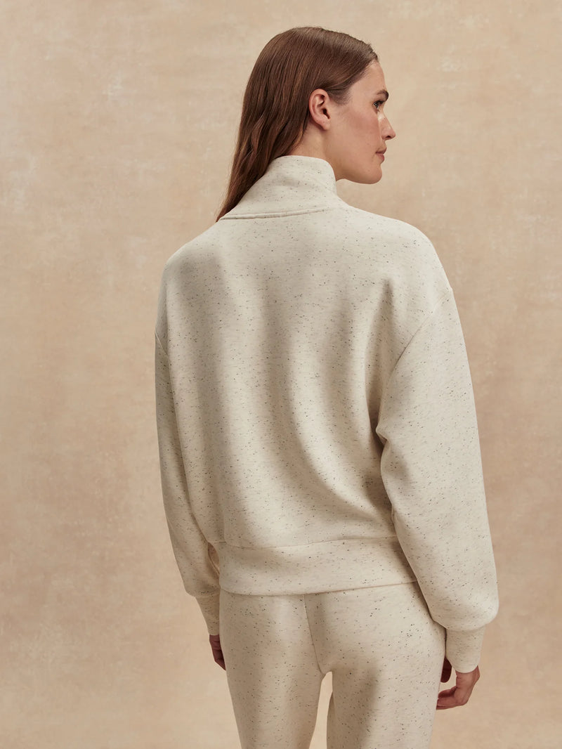 Varley Davidson Sweat - Ivory Marl Fleck