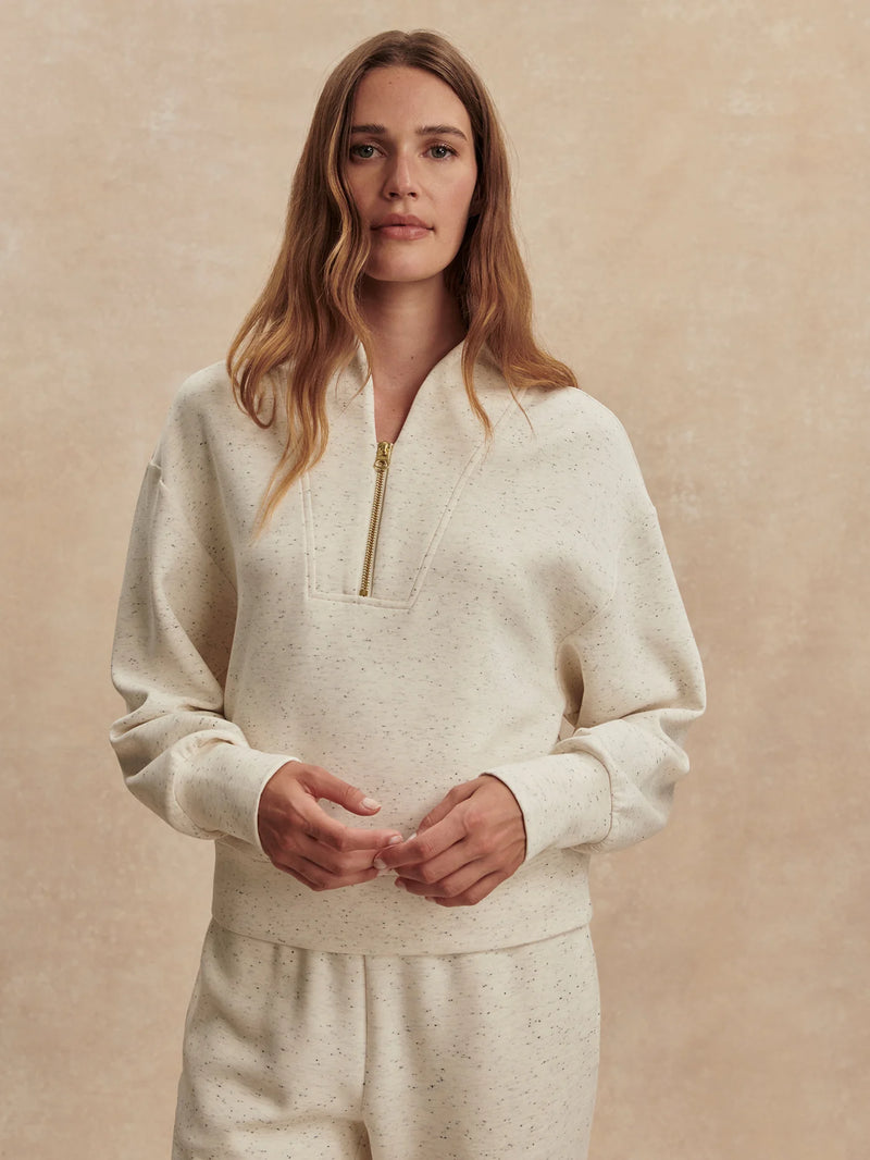 Varley Davidson Sweat - Ivory Marl Fleck