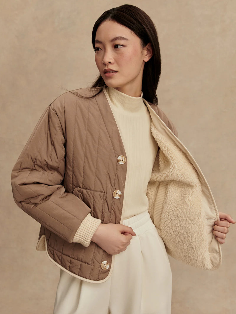 Varley Drew Reversible Jacket - Sandshell / Ash Taupe