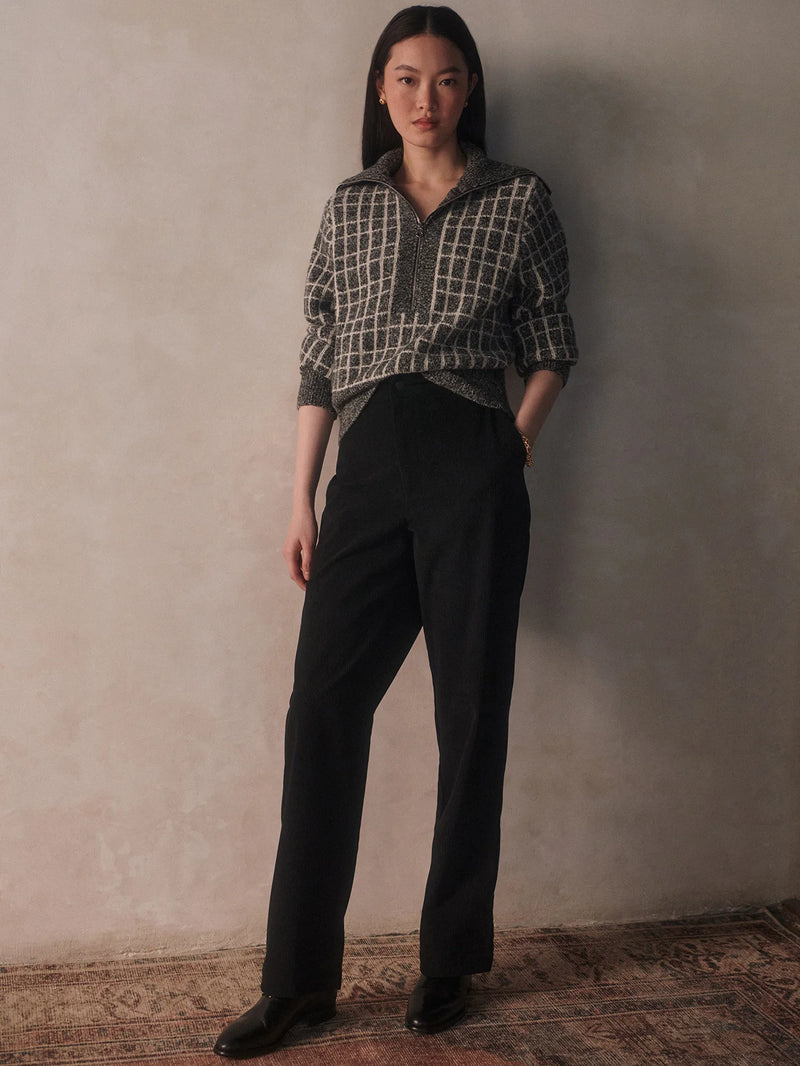 Varley Furley Half Zip Knit - Charcoal Marl