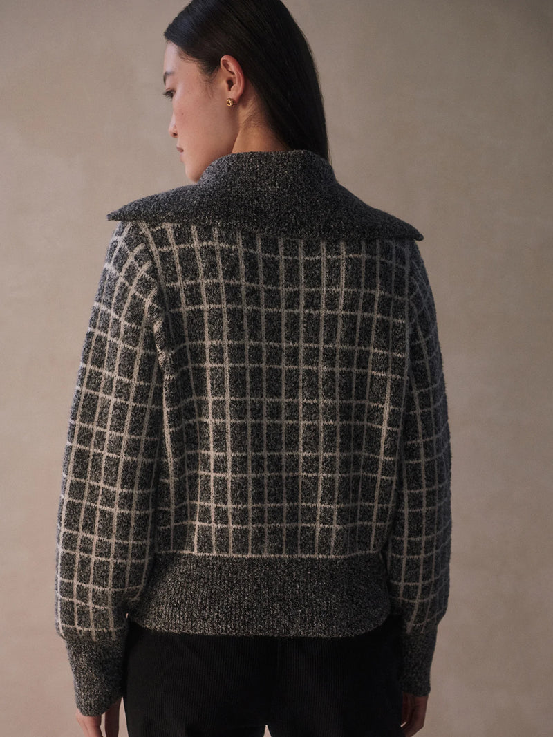 Varley Furley Half Zip Knit - Charcoal Marl