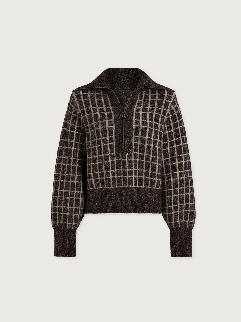 Varley Furley Half Zip Knit - Charcoal Marl