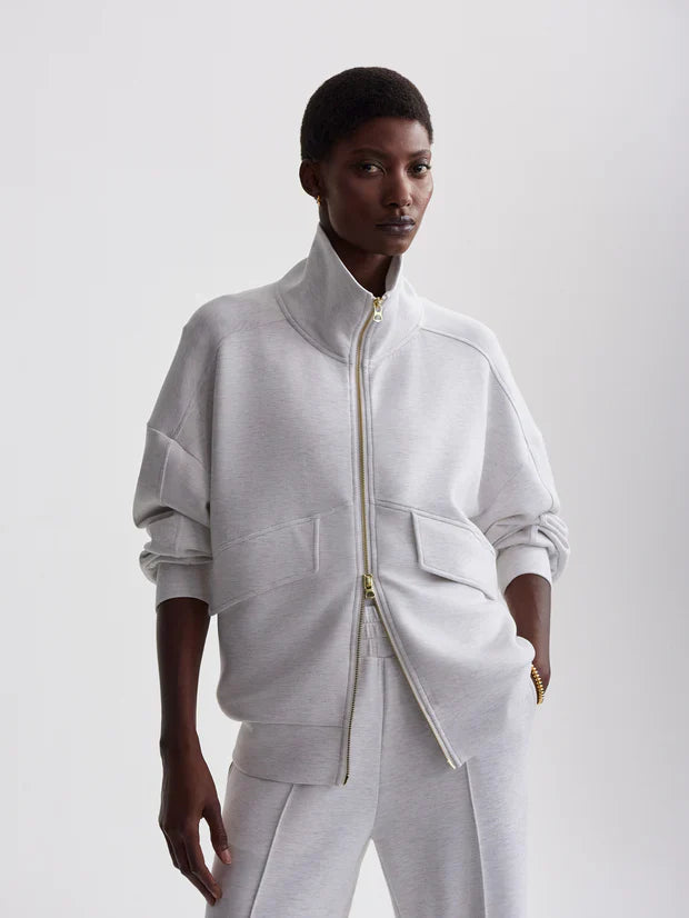 Varley Garcia Zip Through Sweat - Ivory Marl