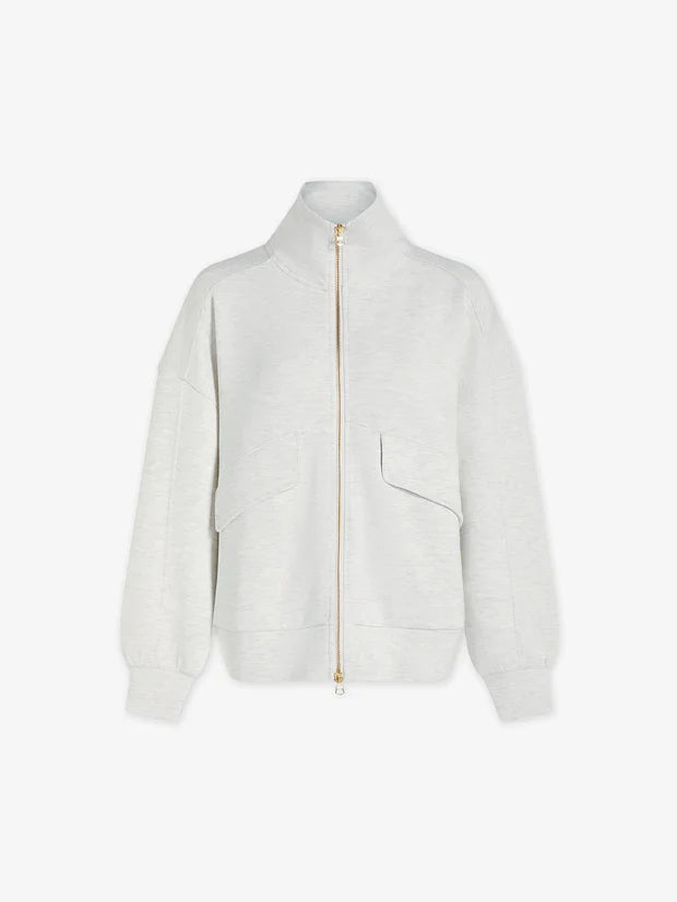Varley Garcia Zip Through Sweat - Ivory Marl