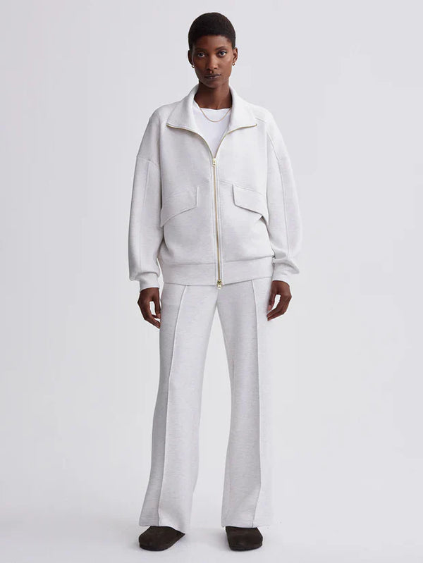 Varley Garcia Zip Through Sweat - Ivory Marl