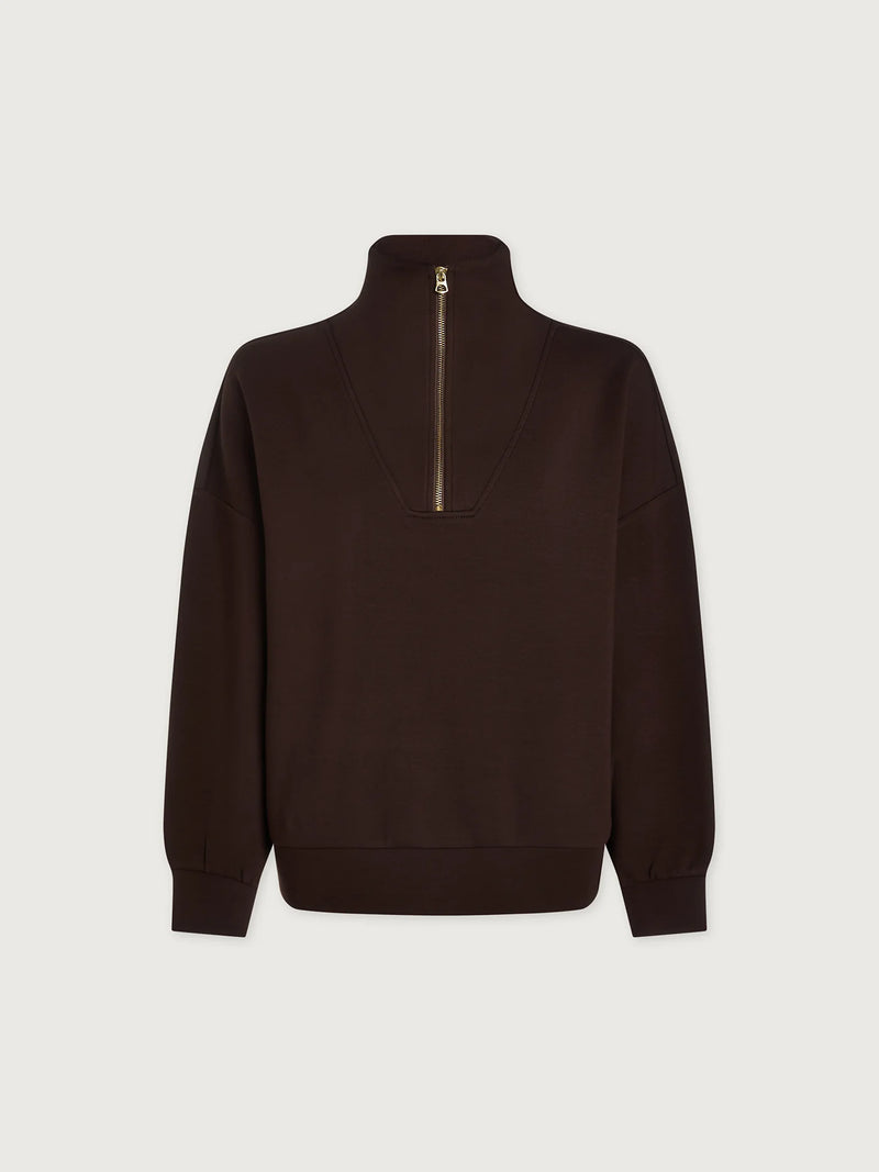 Varley Hawley Half Zip Sweat - Coffee Bean
