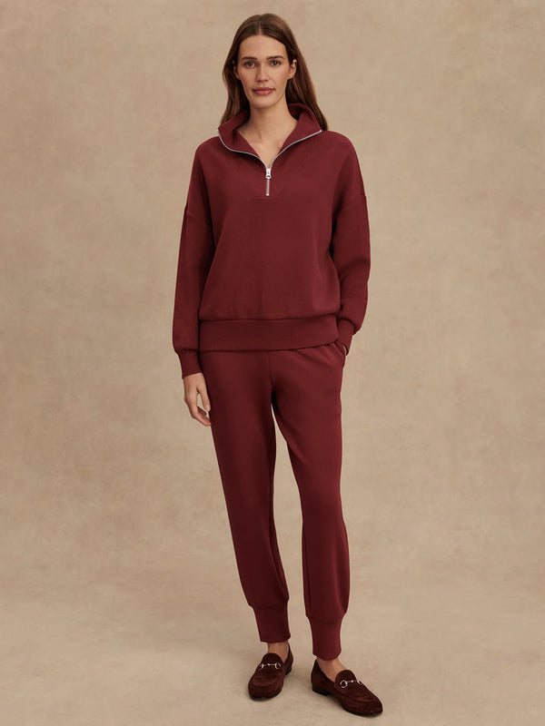 Varley Hawley Half Zip Sweat - New Maroon