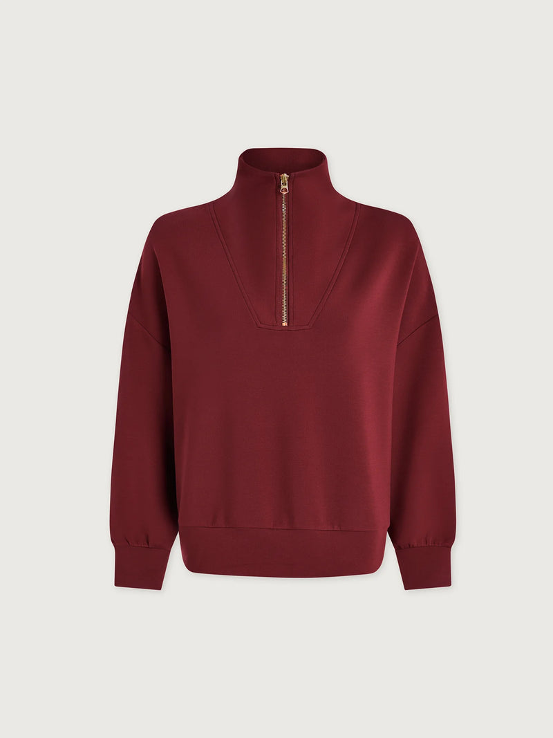Varley Hawley Half Zip Sweat - New Maroon