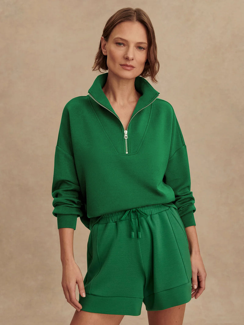 Varley Hawley Half Zip Sweat - Verdant Green