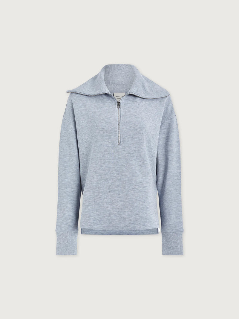 Varley Larson Half Zip Sweat - Mid Blue Marl