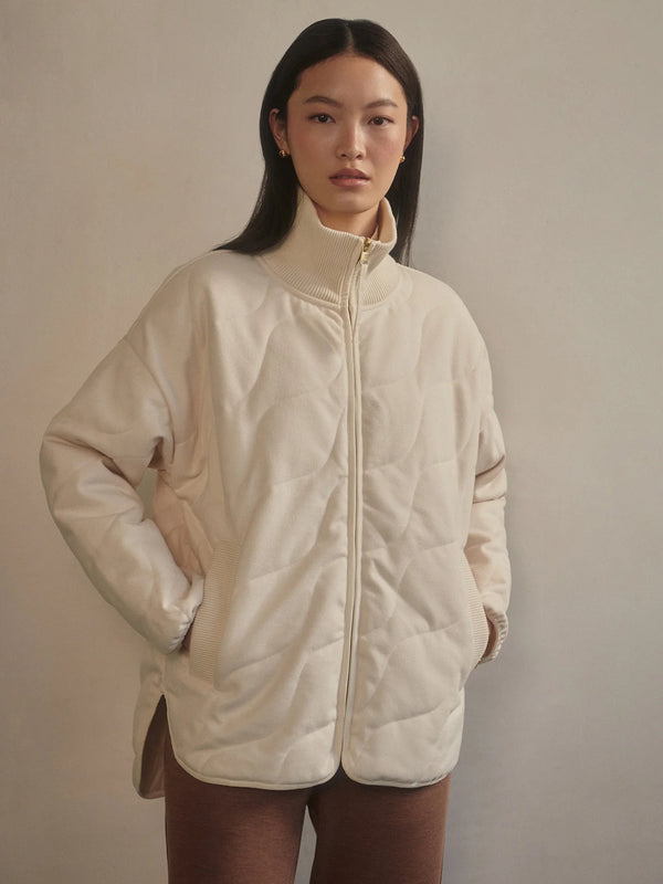 Varley Libby Plush Quilt Jacket - Ivory