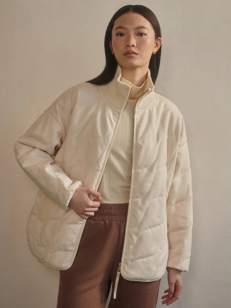 Varley Libby Plush Quilt Jacket - Ivory