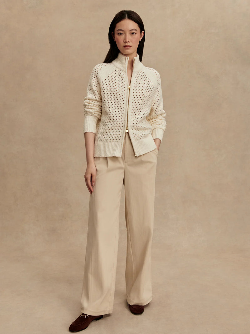 Varley Mandy Boucle Knit Jacket - Coconut Milk