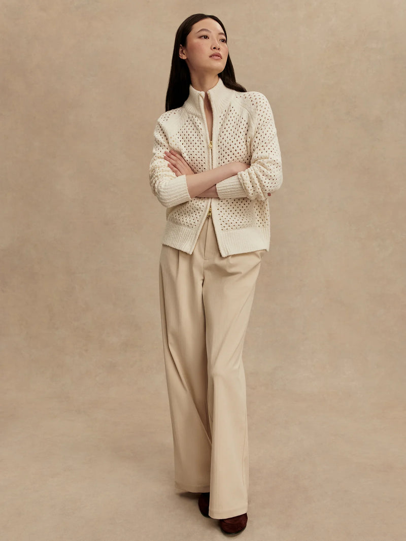Varley Mandy Boucle Knit Jacket - Coconut Milk