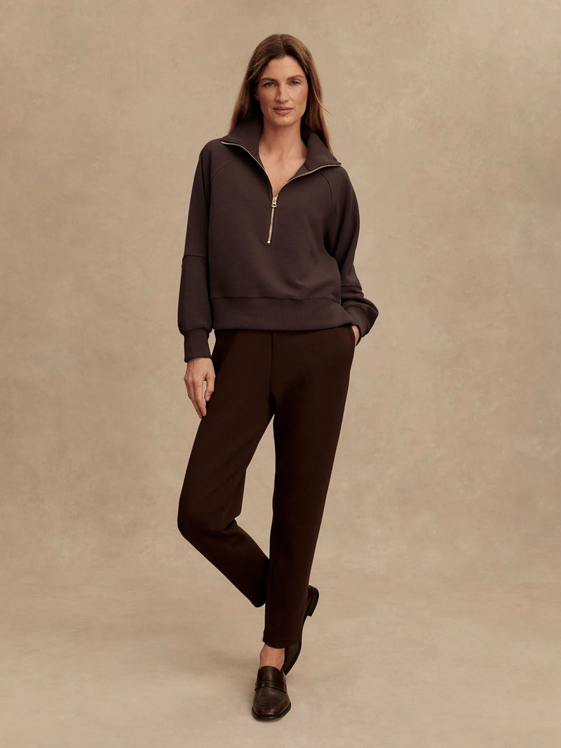 Varley Milano Half Zip Sweat - Coffee Bean