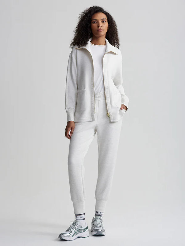 Varley Niamh Zip Through - Ivory Marl