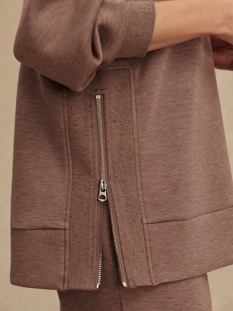 Varley Nicole Boyfriend Sweat - Deep Taupe Marl Fleck