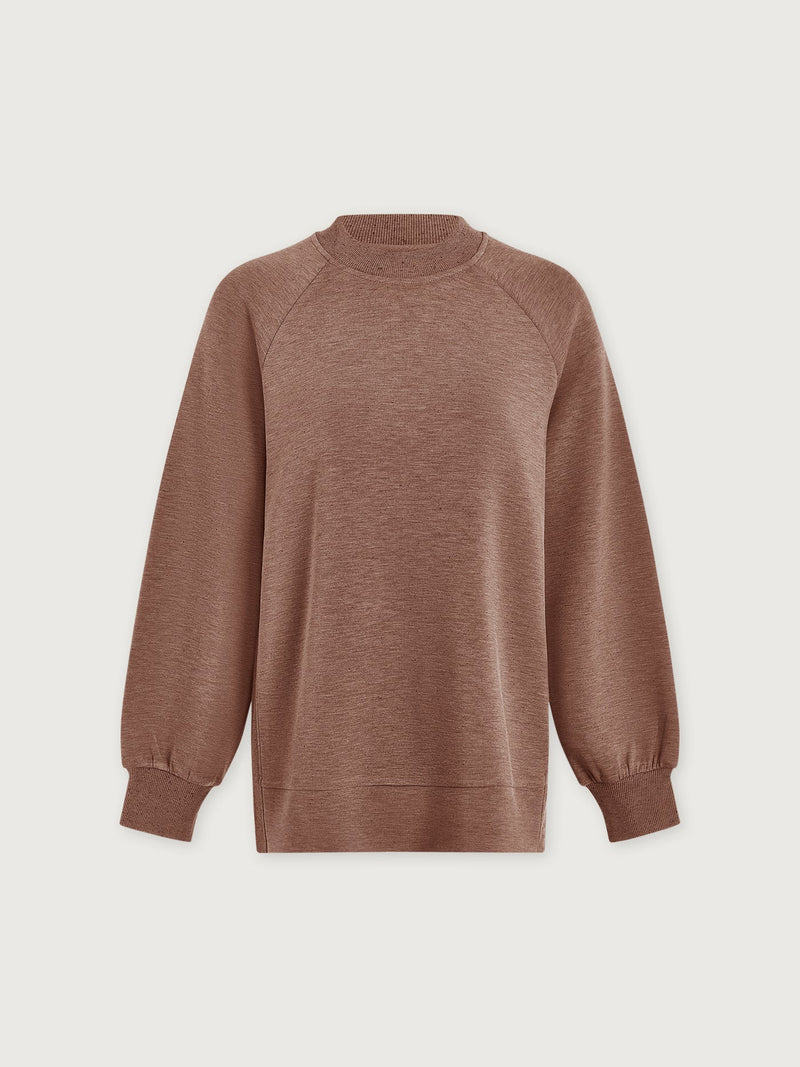 Varley Nicole Boyfriend Sweat - Deep Taupe Marl Fleck