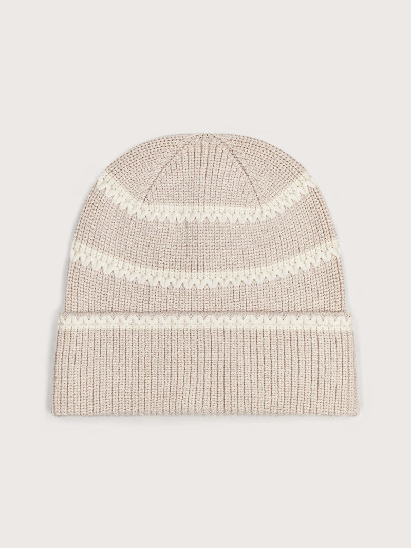 Varley Ronan Stitch Stripe Beanie - Silver Birch