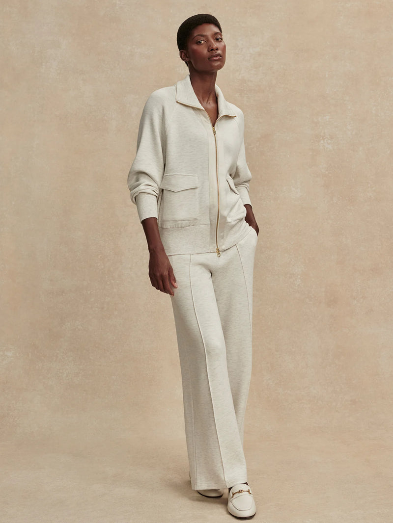 Varley Roxbury Zip Through - Ivory Marl