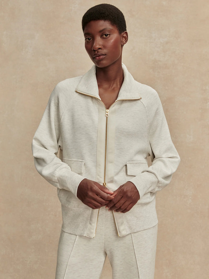 Varley Roxbury Zip Through - Ivory Marl