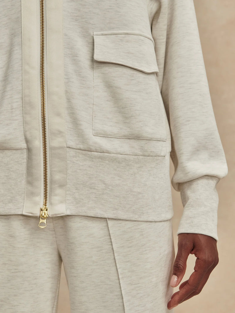 Varley Roxbury Zip Through - Ivory Marl