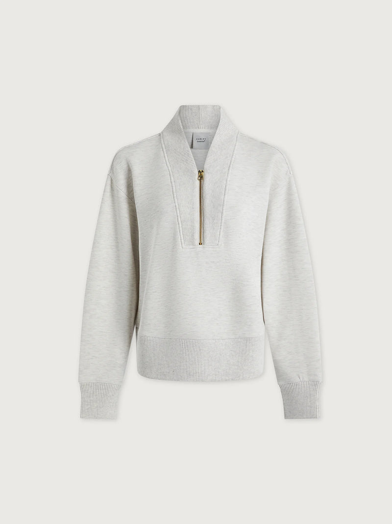 Varley Sally Half Zip Sweat - Ivory Marl