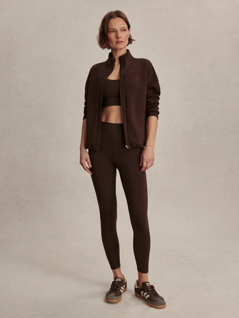 Varley Tayah Zip Through Midlayer - Coffee Bean