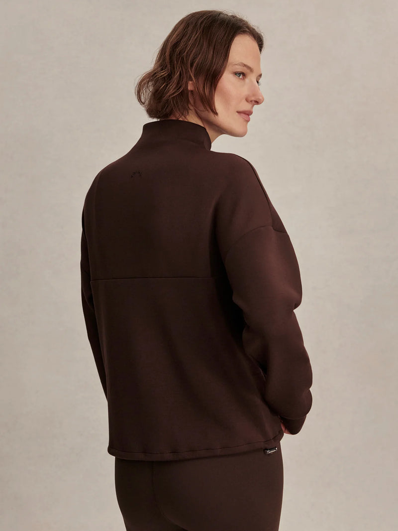 Varley Tayah Zip Through Midlayer - Coffee Bean