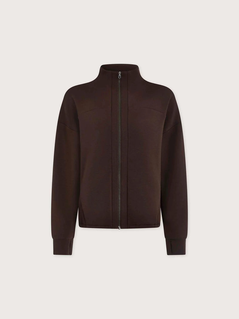 Varley Tayah Zip Through Midlayer - Coffee Bean