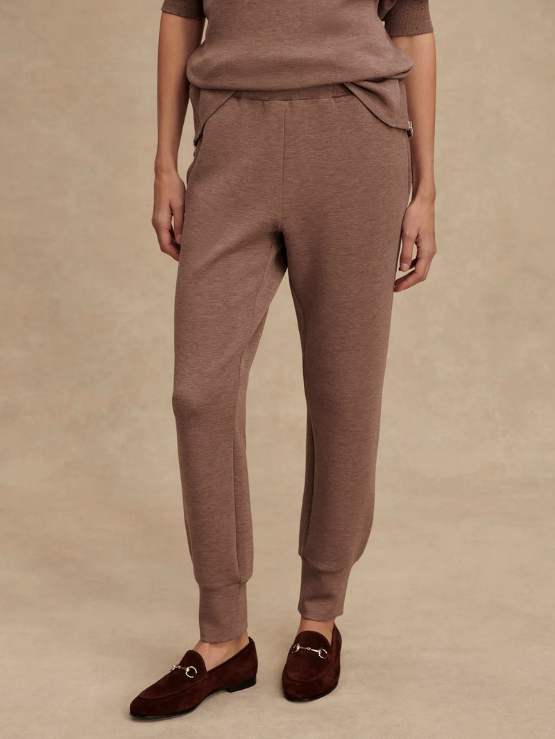Varley The Slim Cuff Pant 25 - Deep Taupe Marl Fleck