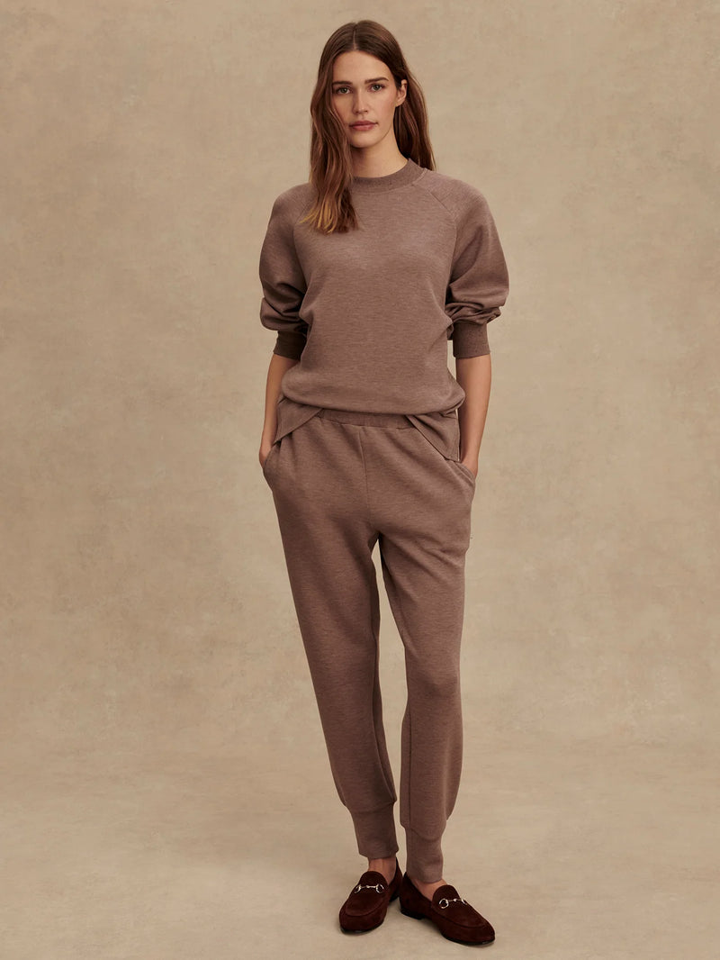 Varley The Slim Cuff Pant 25 - Deep Taupe Marl Fleck