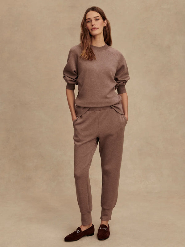 Varley The Slim Cuff Pant 25 - Deep Taupe Marl Fleck