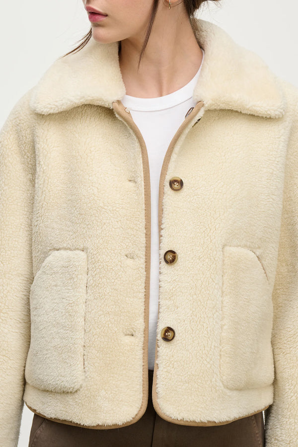 Velvet Amara Rvrsible Sherpa Jacket Sand