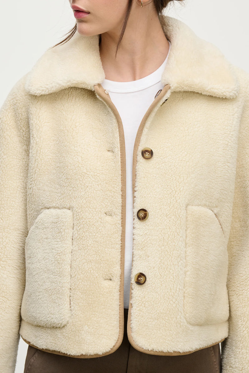 Velvet Amara Rvrsible Sherpa Jacket Sand