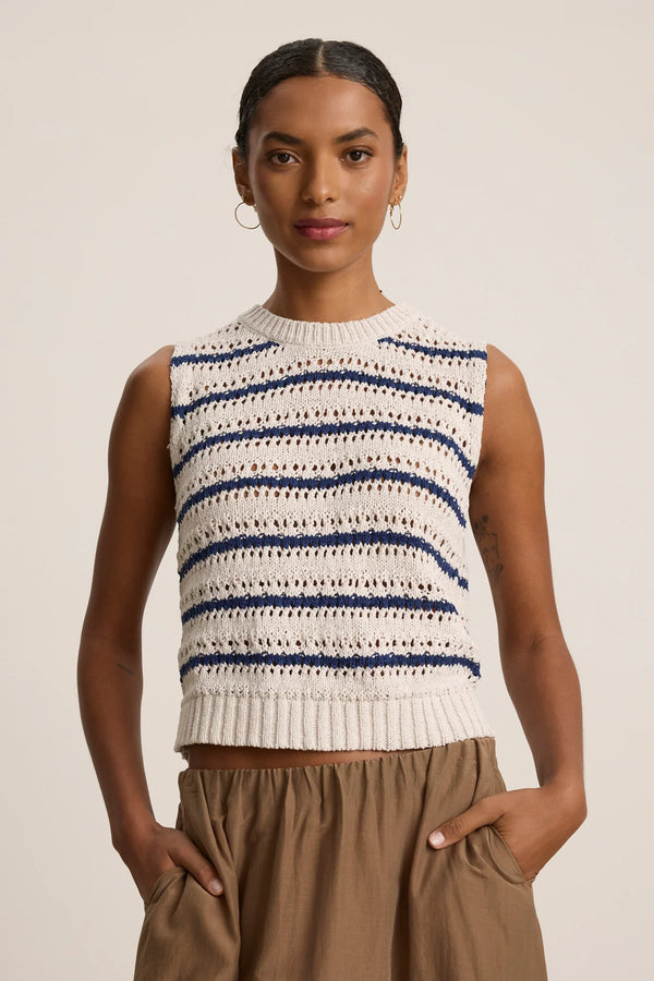 Velvet Calista Shell Sweater Chalk/Marine