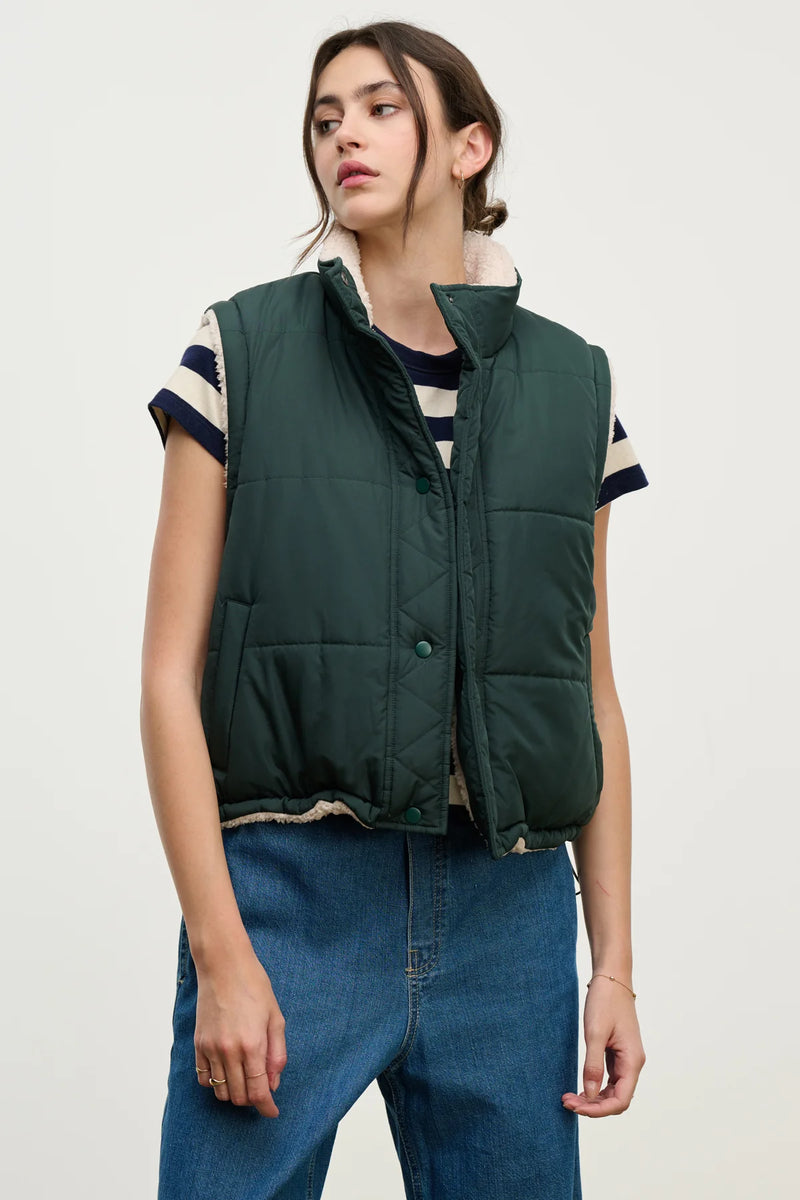 Velvet Cathy Rvrsible Sherpa Vest Alpine