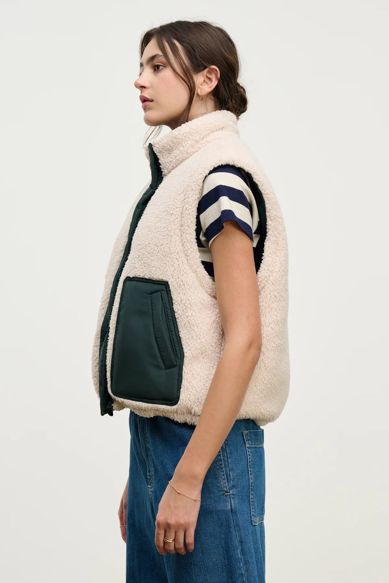 Velvet Cathy Rvrsible Sherpa Vest Alpine