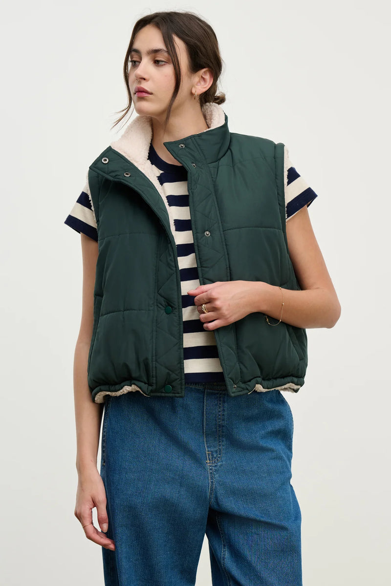 Velvet Cathy Rvrsible Sherpa Vest Alpine