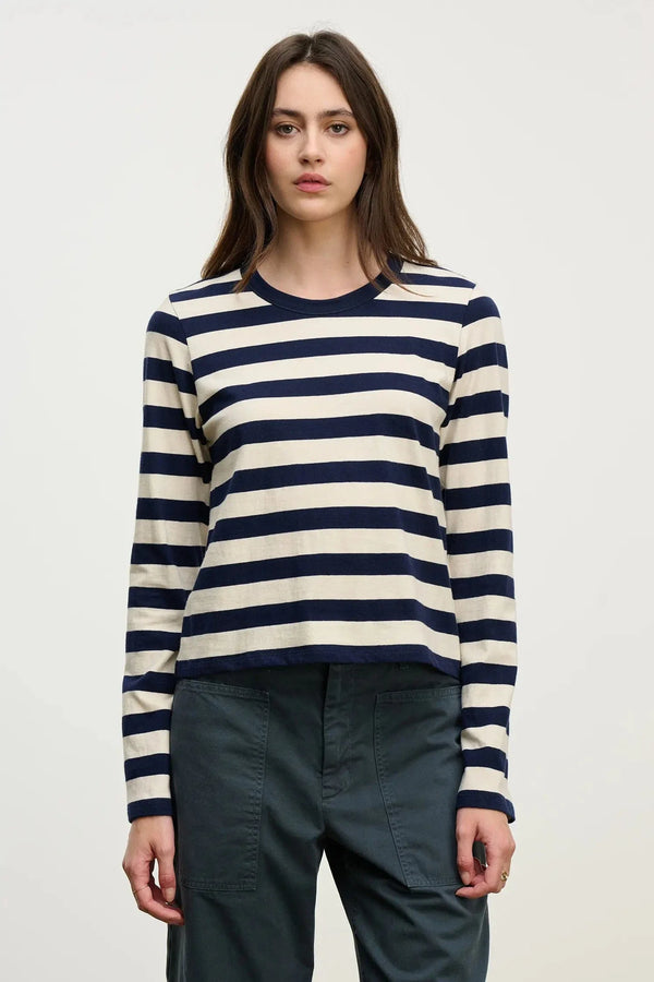 Velvet Maya L/S Crew Nk Top Navy