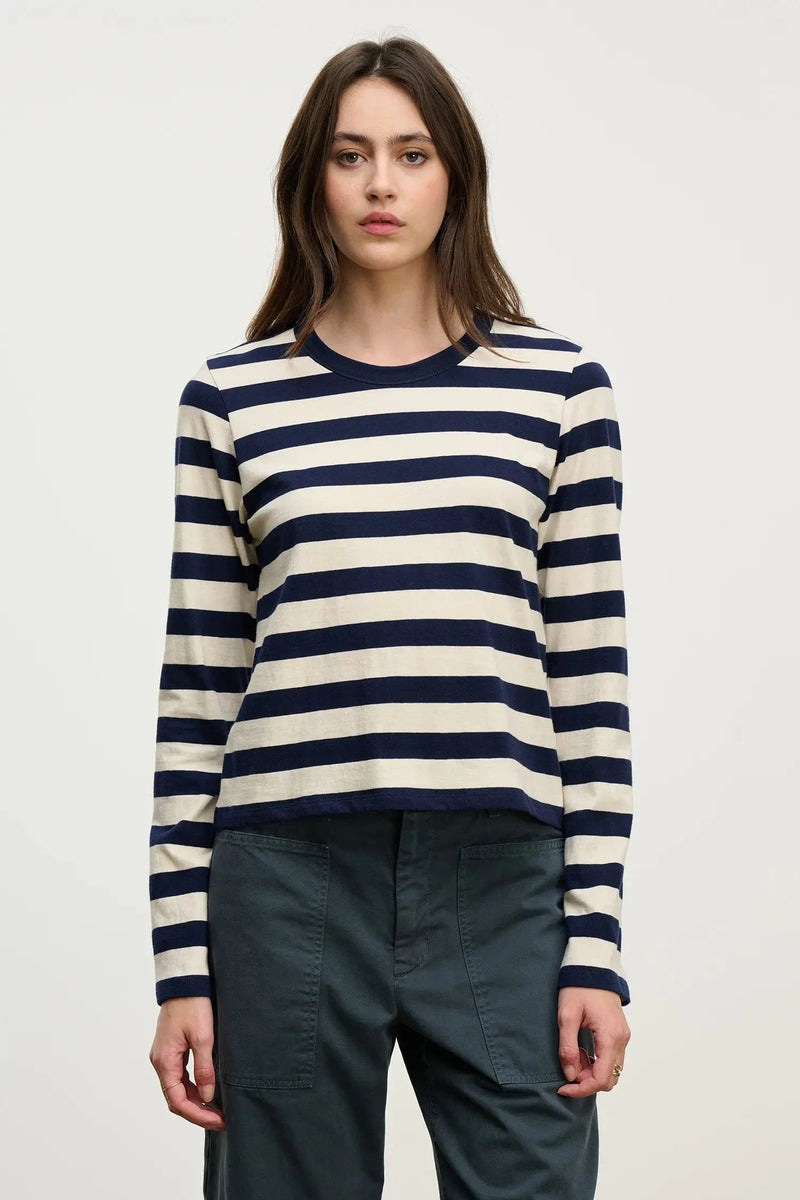 Velvet Maya L/S Crew Nk Top Navy